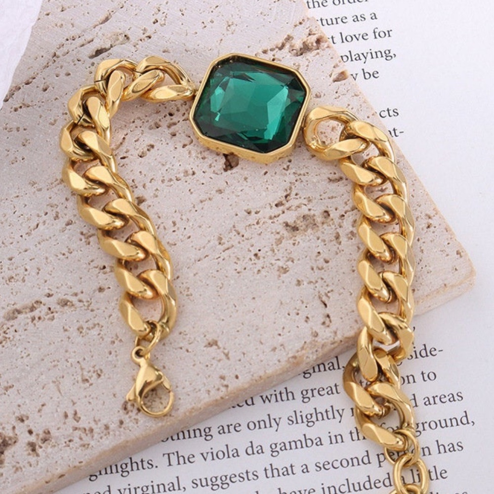 Green stone bracelet - Picture 4 of 5